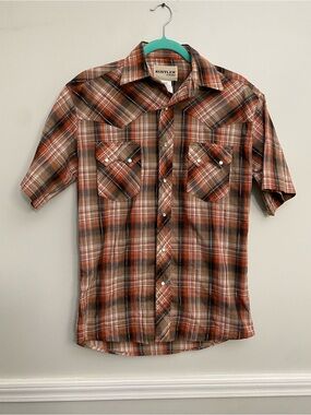 Men’s Rustler by Wrangler Western Pearl Snap Shirt - S